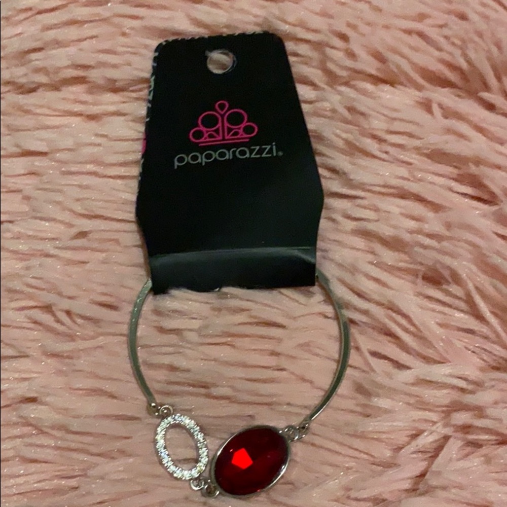 Glamorous Red And Diamond Bracelet
